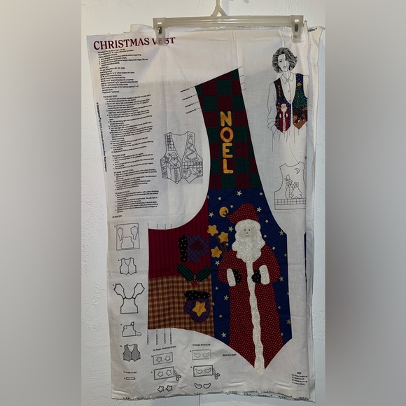 Dreamspinners Vintage Christmas Vest Cut & Sew Fabric Panel - Picture 7 of 16